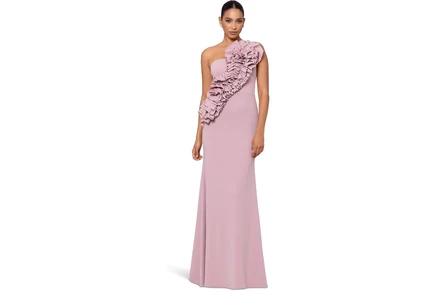 Платье Betsy & Adam Long Scuba Crepe 3D Flower