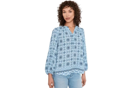 Топ NYDJ Puff Sleeved Popover Top