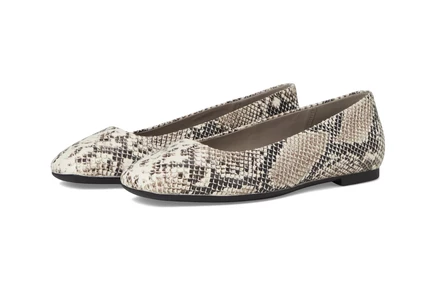 ECCO Margot Plain Ballerina Flat dark clay snake print