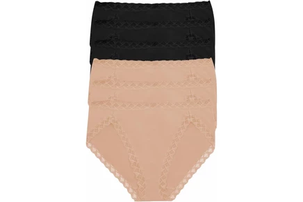 Женские трусы Natori Bliss French Cut, 6 шт., черный/кофейный