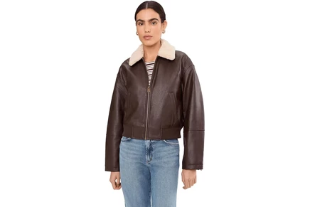 Куртка Levis Faux Leather Bomber With Sherpa Collar