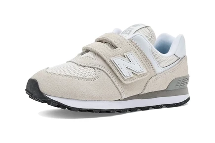 Детские кроссовки new balance 574 на липучке, бело-серые