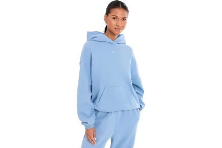 Женское худи Nike Studio Fleece, синее и молочное