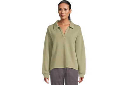 Женский свитшот L.L.Bean Sunwashed Sweatshirt Splitneck Polo