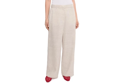 Брюки Eileen Fisher Striped Organic Linen Sheen High Waisted Full Length Trousers