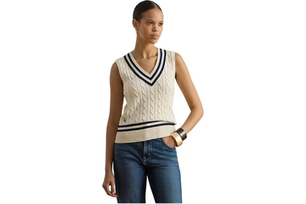 Свитер Lauren Ralph Lauren Cable-Knit Cotton Cricket Sweater Vest