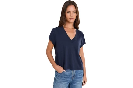 Женская футболка Michael Stars Harlan Cropped V-Neck Tee
