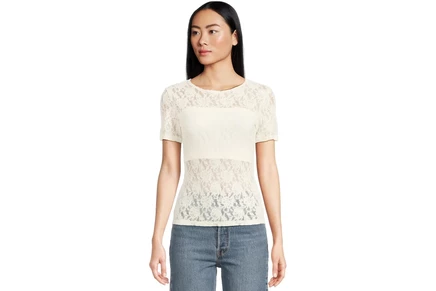 Топ Hanky Panky Signature Lace Short Sleeve Top