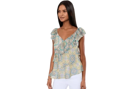 Блузка Liverpool Los Angeles Flutter Sleeve Draped Woven Blouse