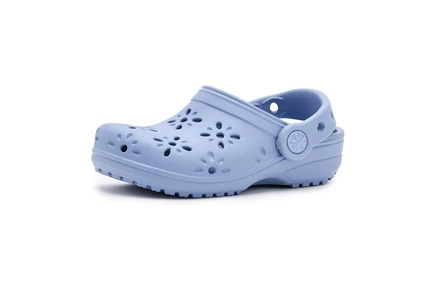 Детские сабо Crocs Kids Classic с цветочным узором, голубые