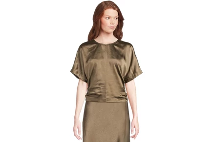 Женский топ Lilla P Satin Dolman из сатина, зеленый
