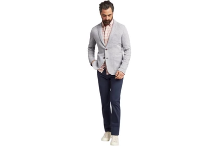 Мужской трикотажный пиджак Faherty Inlet Knit, серый меланж