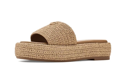 Сандалии COACH Sculpted C Raffia Flatform Slides