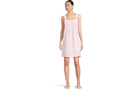 Пижама Eileen West Cotton Dobby Stripe Woven Sleeveless Short Nightgown