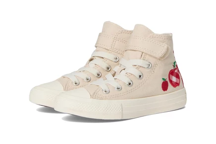 Converse Kids Chuck Taylor All Star Checkered Accents Easy On (little Kid) light dune/egret/red
