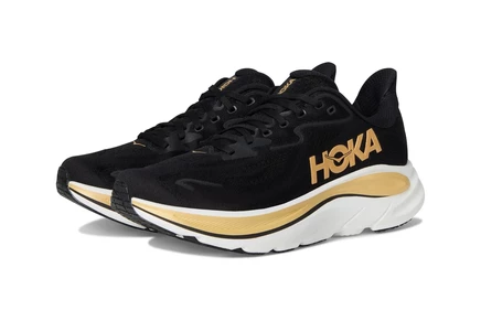 Женские кроссовки Hoka Clifton 10, черно-золотые
