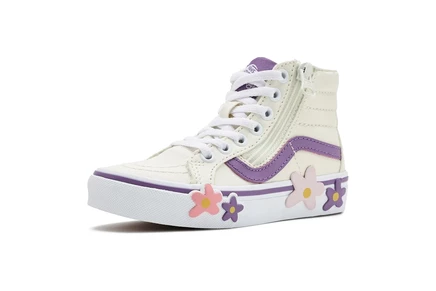 Детские кроссовки Vans Sk8-Hi Side Zip, бело-синие