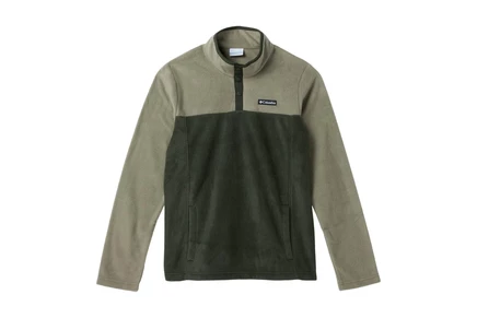 Пальто Columbia Kids Steens Mountain II 1/4 Snap Fleece Pullover (Little Kid/Big Kid) greenscape/stone green