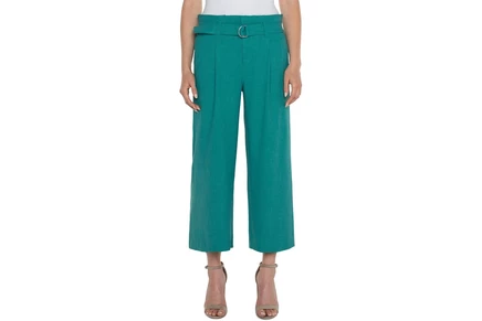 Брюки Liverpool Los Angeles Belted Mid Rise Paper Bag Wide Leg Crop Stretch Woven Trousers