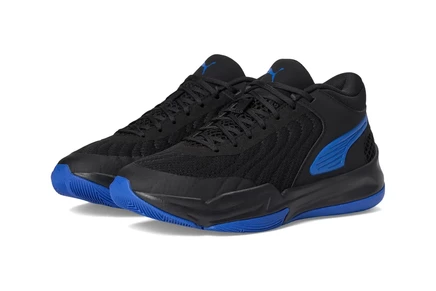 PUMA Kids Court Pro Basketball Shoes (Big Kid) black/vivid blue