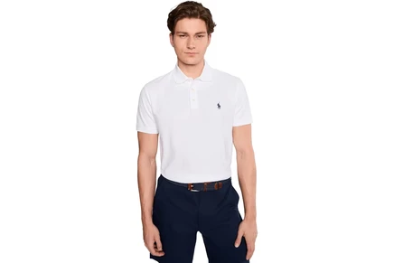 Мужская поло Polo Ralph Lauren Custom Slim Fit, белая