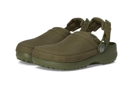 Унисекс сабо Crocs Classic Crafted, армейский зеленый замш