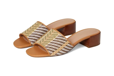 Cole Haan Calli Single Band Sandal striped raffia/biscuit leather