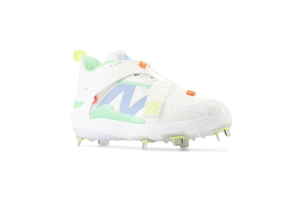 Бейсбольные бутсы New Balance FuelCell Lindor v2 Metal, белые/неоново-зелёные