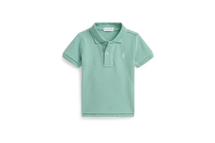 Детская футболка‑поло Polo Ralph Lauren Kids из хлопка, светло-зеленая