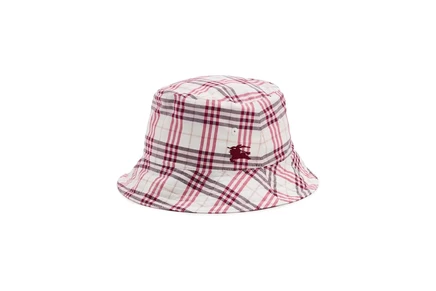 Детская панама Burberry Kids Check Bucket Hat, баклажановая