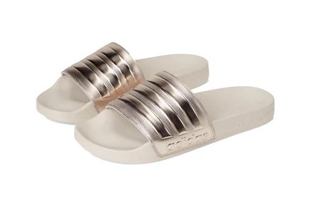 Унисекс шлепанцы Adidas Adilette Shower, металлик шампань