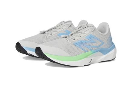 Кроссовки для детей New Balance Kids Bungee FuelCell Propel v5, серо‑голубо‑зеленые
