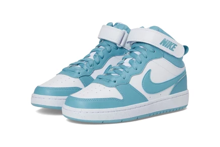 Кроссовки для детей Nike Court Borough Mid 2, белые/бирюзовые