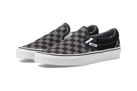 Унисекс слипоны Vans Classic Slip-On в шахматную клетку, черно-серые