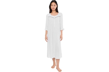 Пижама Eileen West Cotton Knit 3/4 Sleeve Nightgown