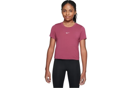 Детская укороченная футболка Nike Kids, тёмно-малиновая