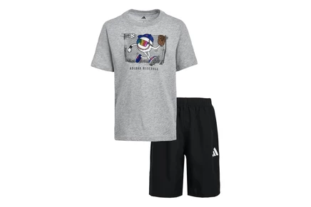 Детский комплект Adidas Graphic Heather, серый меланж