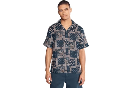 Мужская рубашка John Varvatos Dan Camp Collar Shirt