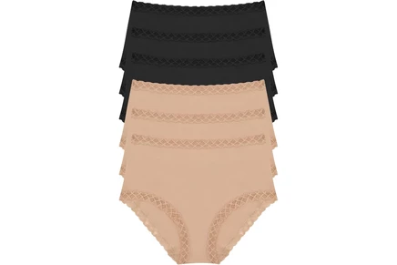 Женские трусы Natori Bliss, 6 шт., черные/кофейные