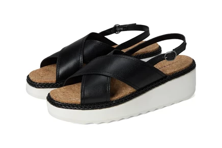 Lucky Brand Pebina Cross Band Wedge Sandals black