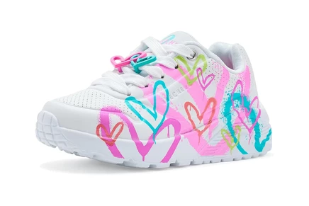 SKECHERS KIDS Skechers X James Goldcrown-Uno Lite - Flutter Hearts 314965L (Little Kid/Big Kid) white/multi