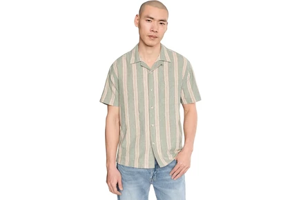 Мужская рубашка Liverpool Los Angeles Short Sleeve Button-Up Camp Shirt