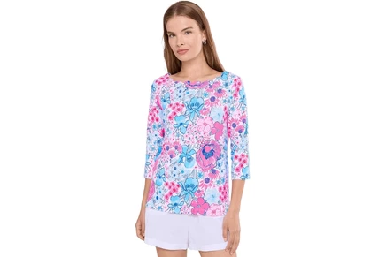 Lilly Pulitzer Gleeson Knit Top resort white in all her glory