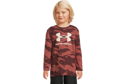 Детская футболка Under Armour Kids камуфляжная, бордовая