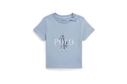 Детская футболка polo ralph lauren big pony, хлопок, темно-синяя
