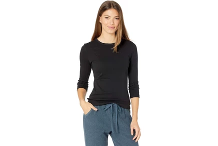Женская футболка Lilla P 1x1 Rib 3/4 Sleeve Crewneck Tee