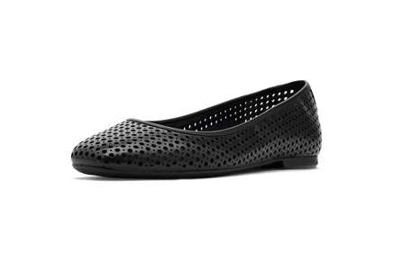 Женские балетки Vionic Orinda Perf, черные кожаные