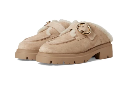 Женские мюли Stuart Weitzman Benni с овчиной, ванильные