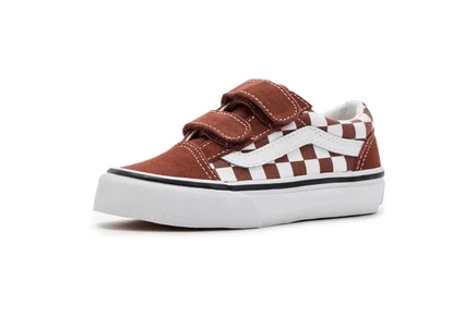 Детские кроссовки Vans Old Skool V, клетчатые рыжие