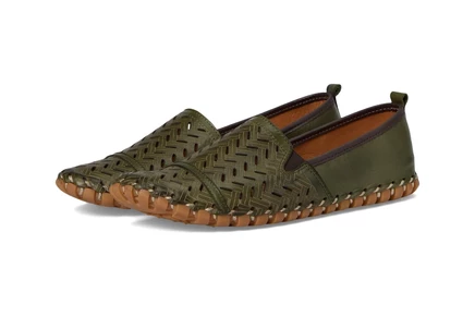 Женские лоферы Spring Step Kapri кожаные, оливковые
